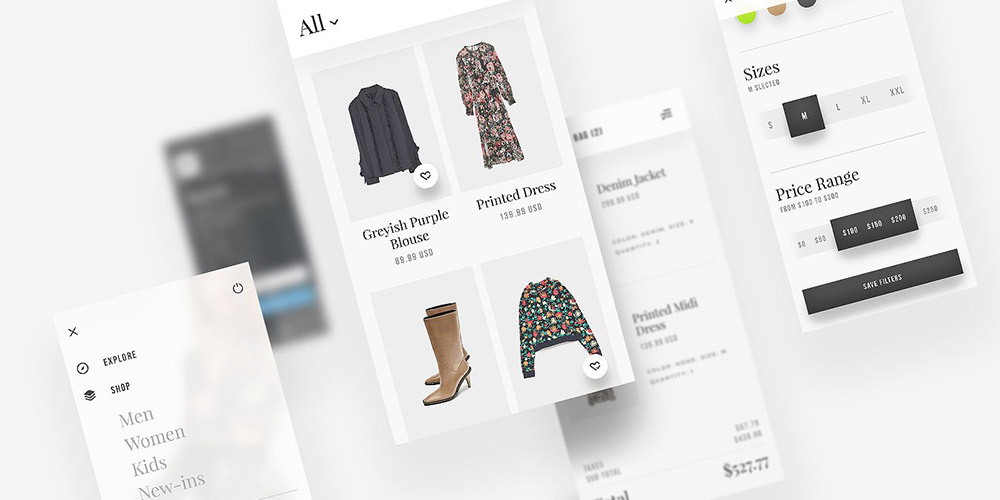 电子商务购物平台移动手机应用程序APP UI工具包Marnie