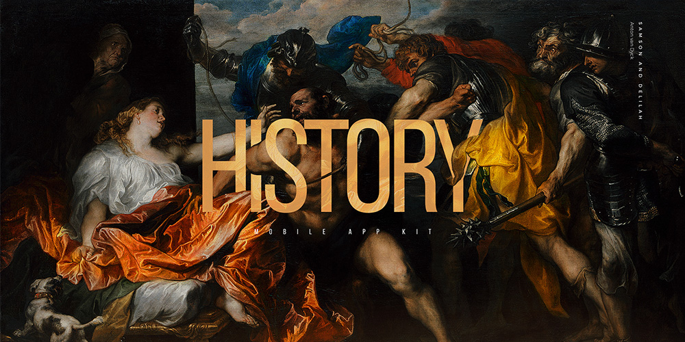 绘画艺术类手机APP UI工具包History Mobile UI Kit下载