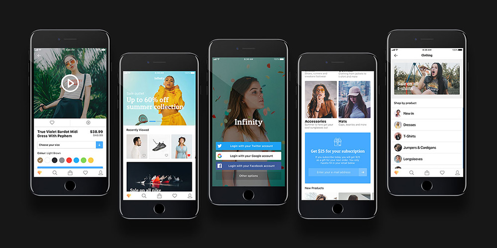 电子商务移动手机APP UI工具包Infinity Ecommerce UI下载