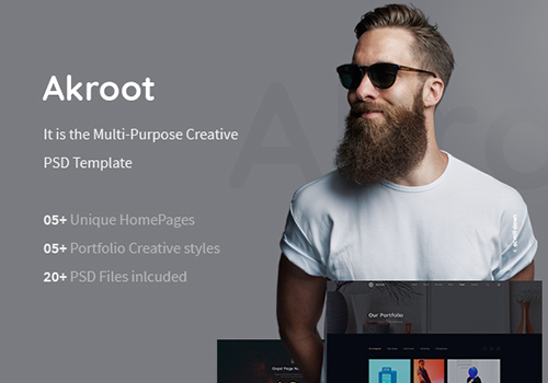 多功能创意PSD模板Akroot下载