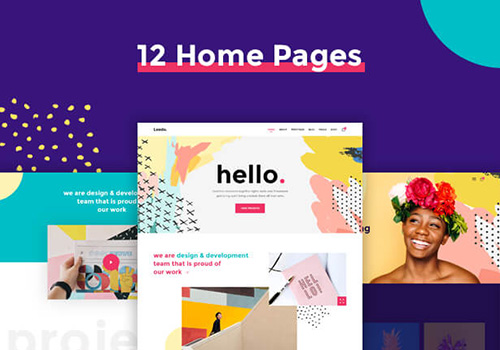 现代，多彩和创意组合PSD模板Leedo下载