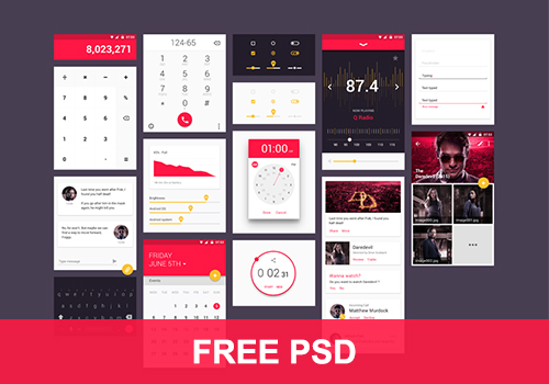 移动app应用程序Material UI Kit工具包