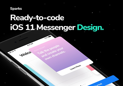 移动社交媒体聊天工具手机应用程序UI工具包Sparks iOS 11 UI Kit
