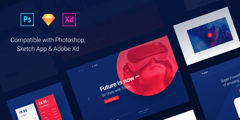 多功能电子商务PSD网页模板Today Web UI Kit