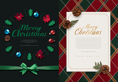 圣诞节/感恩节海报活动假期明信片邀请函模板素材