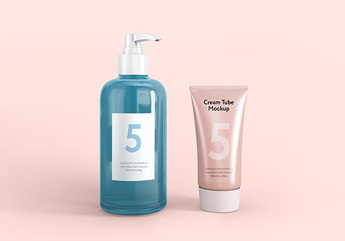 洗面奶面霜护肤品软管类包装PSD样机模板