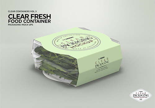 新鲜食品容器包装盒打包盒样机展示模版