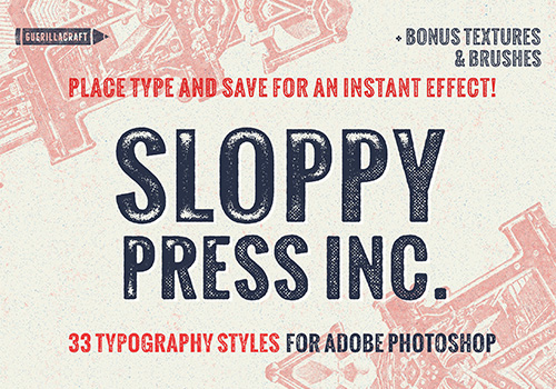 复古洗旧粗糙的边缘PS画笔素材 Sloppy Press Inc