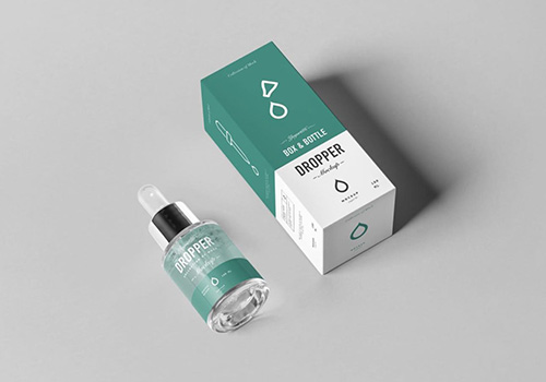 医疗用品包装VI样机展示模型dropper bottle mock up