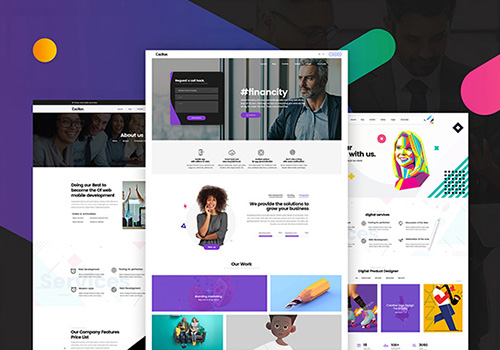 创意简洁多用途业务，投资组合，机构PSD模板Excitor