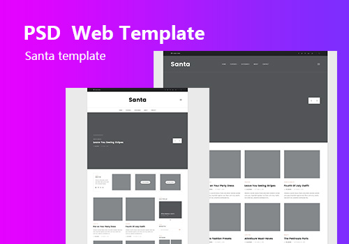 干净优雅的个人博客PSD模板 Santa