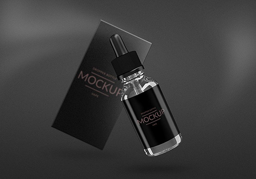 精油瓶、电子烟烟油外包装展示模板样机