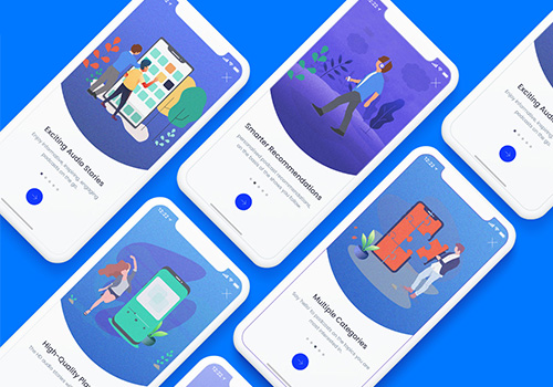 APP闪屏UI插画素材 App Onboarding & Walkthrough screens