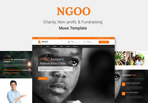 慈善，非营利机构和筹款PSD模板NGOO