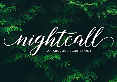 优雅的现代书法英文字体 Nightcall Script