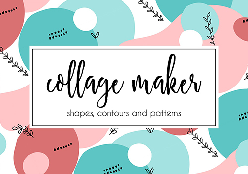 俏皮有趣的手绘形状图案素材 Shape and contour collage maker