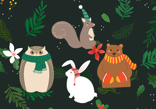 2019 暖冬圣诞节元素图案插画合集包 Warm Winter