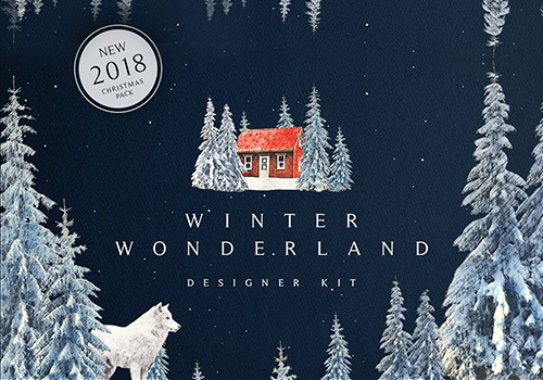 冬季圣诞节新年设计插画素材Winter-Wonderland-Designer-Kit