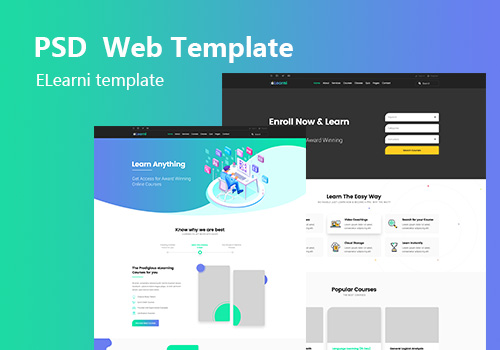 时尚简约网页PSD模板eLearni下载