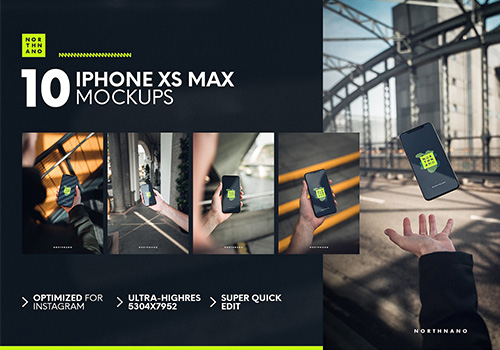 10款高质量最新苹果Xs max手机样机PSD模板 iPhone XS MAX Mockups
