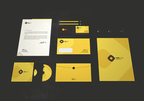 高端大气企业形象VI样机PSD贴图模板