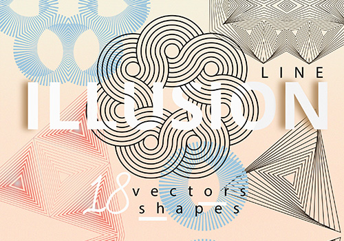 幻觉线性几何形状图形矢量素材下载