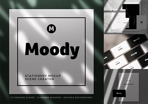 文具品牌场景样机贴图展示模版 Moody Stationery Mockups
