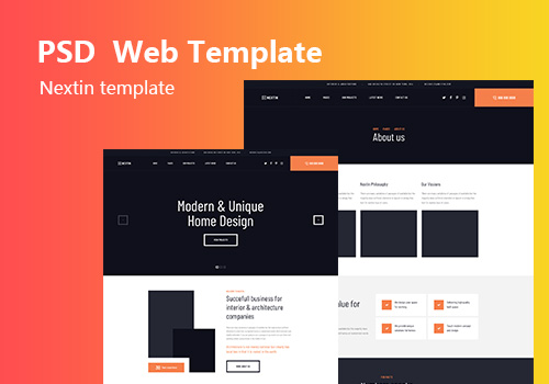 建筑与室内设计PSD模板Nextin