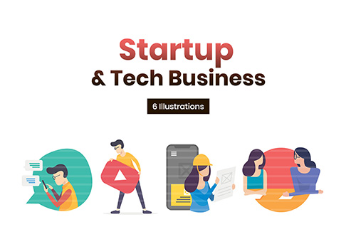 科技公司商业插画素材合集 Startup & Tech Business Illustrations