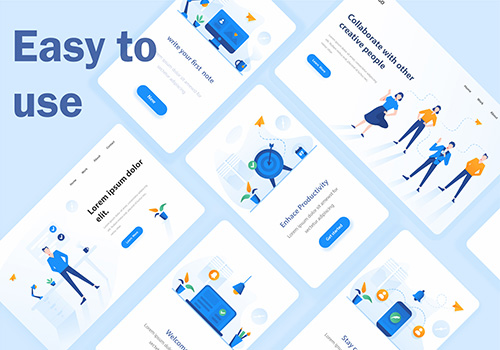 24个扁平化商业Web矢量插图素材 Illustration Pack