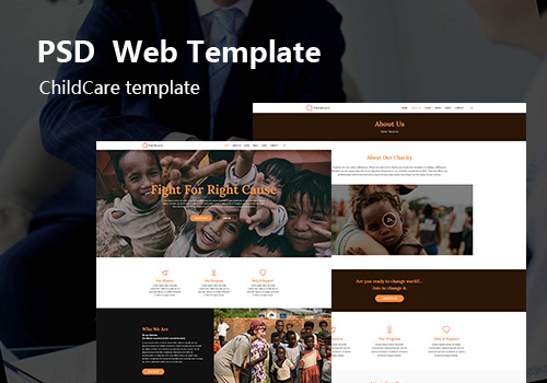 非营利，慈善和捐赠PSD模板ChildCare