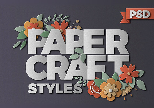 3D剪纸艺术效果图层样式 PaperCraft Photoshop Effects