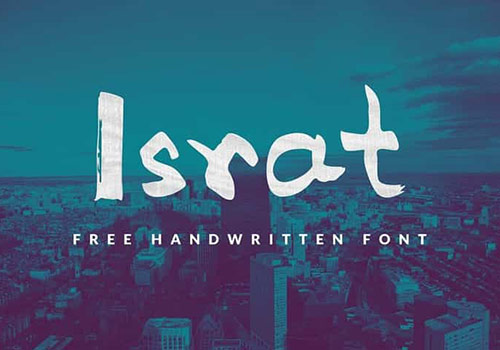 免费可商用可爱手写英文字体Israt下载