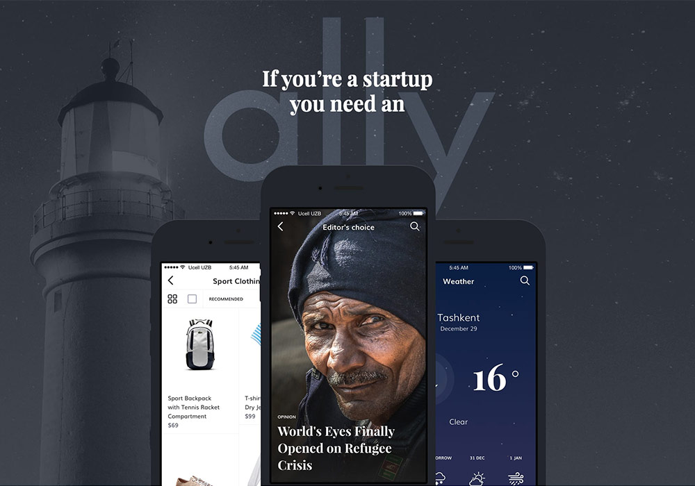 时尚的150+屏幕移动UI套件Ally UI Kit