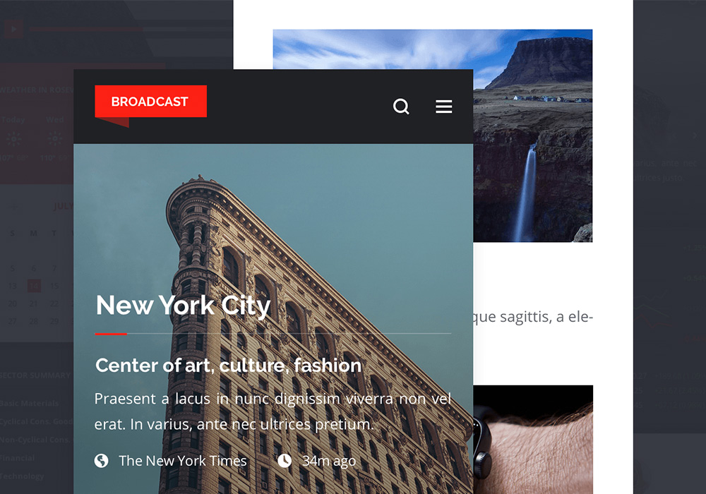 新闻杂志APP用户界面工具包 Broadcast Mobile UI Kit