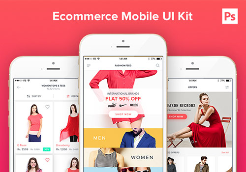 服饰类电子商务UI套件Ecommerce Mobile UI Kit