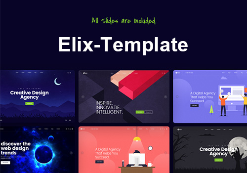 设计师，艺术家和代理商的超级PSD网页模板Elix