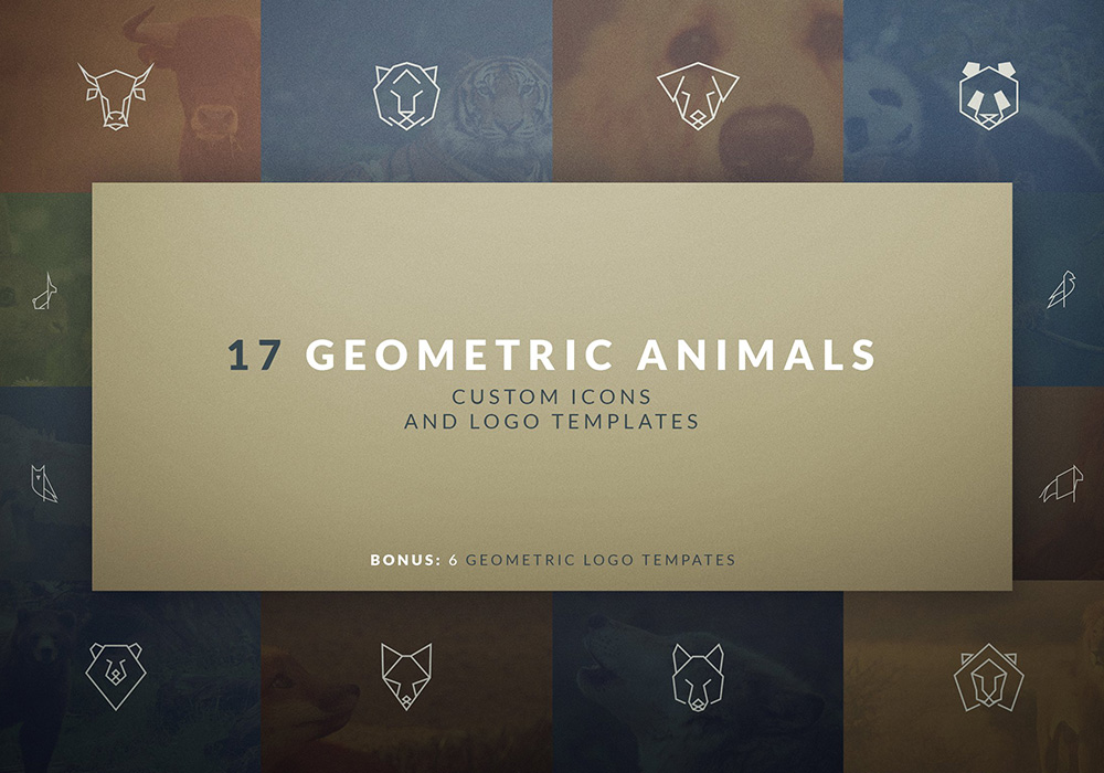 高品质矢量几何动物图标和标志 Geometric Animal