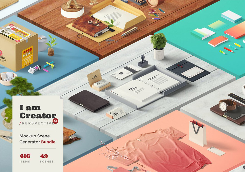 高品质的VI设计展示模型样机套装 I am Creator Perspective