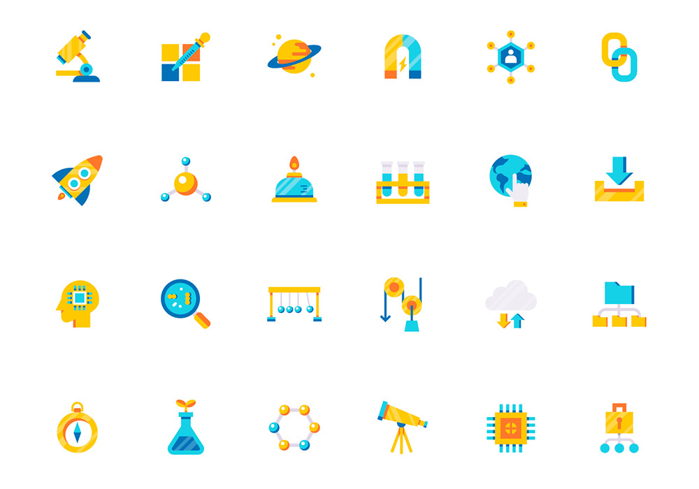 132个生活服务扁平化彩色矢量图标素材合集