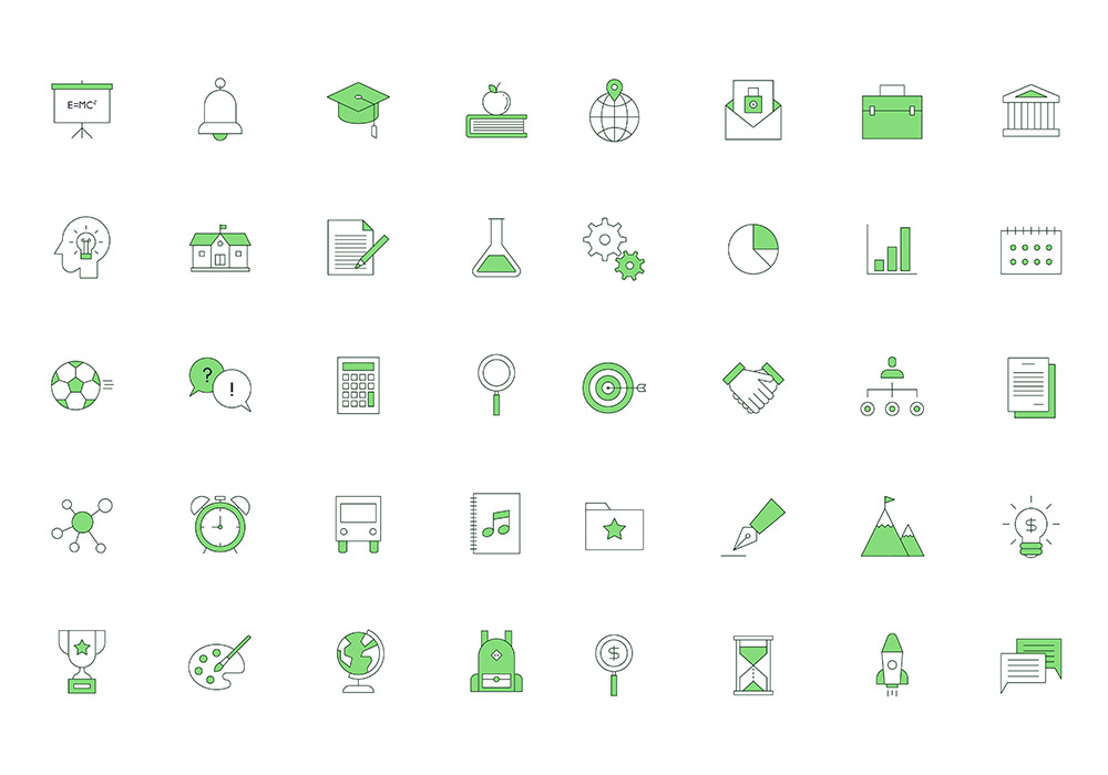 200个精美线稿扁平化手机网页图标icon矢量设计素材