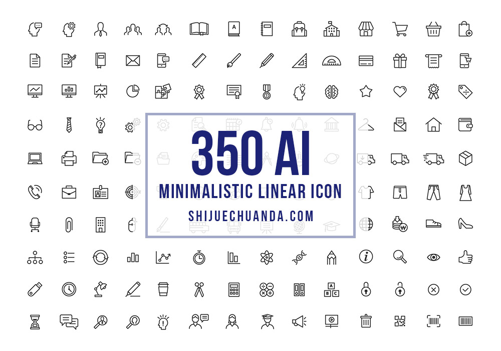 简约风格生活服务线条app图标网页icon矢量图标素材