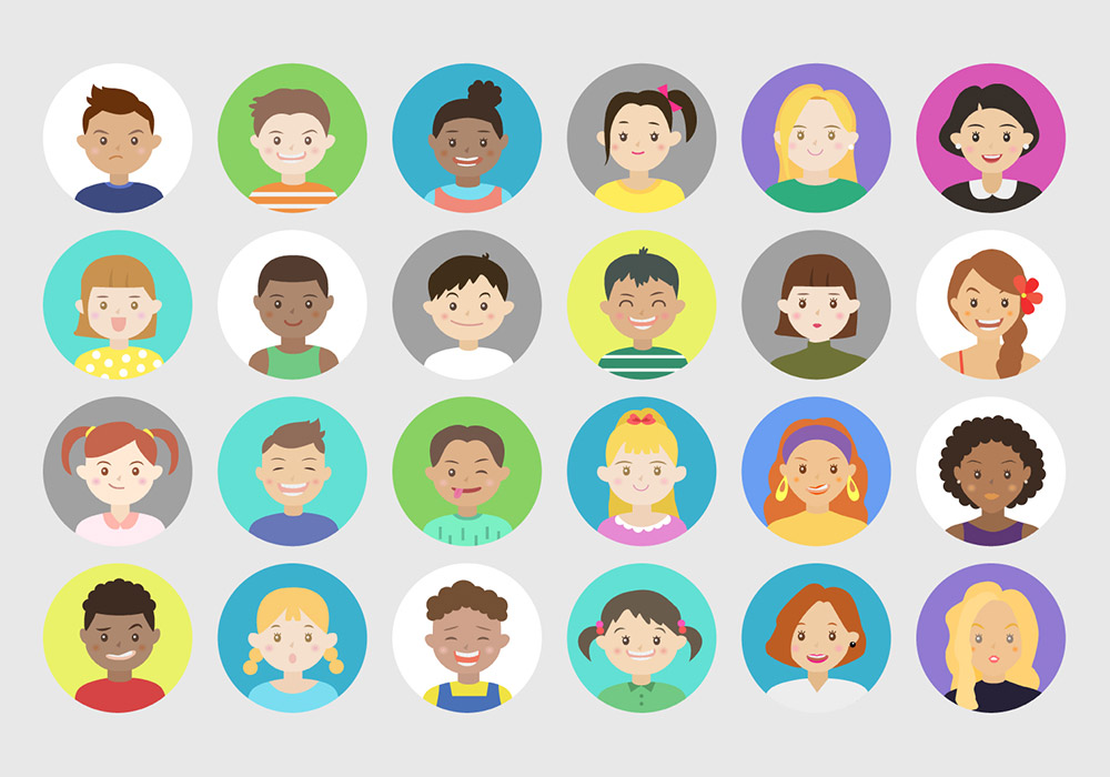 120个扁平化多彩人物角色头像图标Ai矢量素材