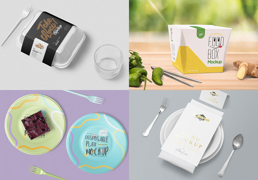 10套外卖打包盒食品包装展示智能PSD分层样机