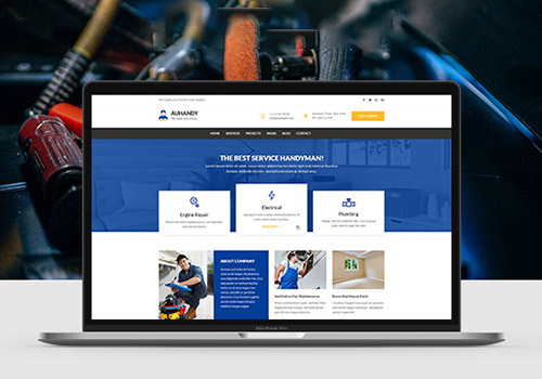 电工和维修服务PSD网页整站模板 Handyblue