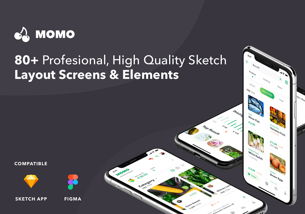 农产品电子商务应用程序高级用户界面工具包 MOMO UI Kit