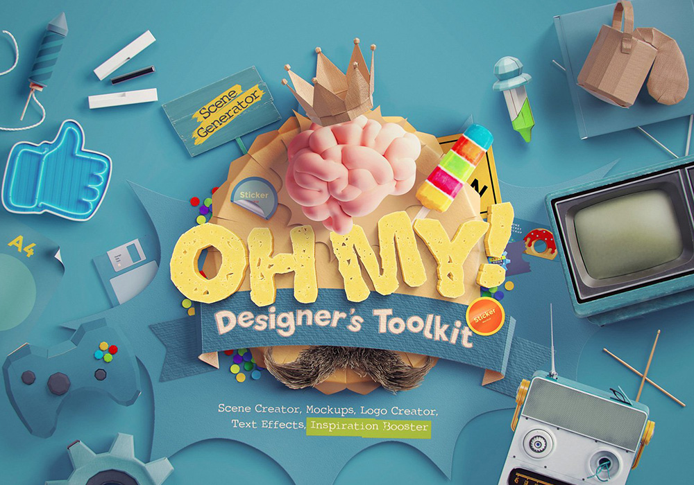 高品质设计场景样机元素合集 Oh My! Designer’s Toolkit