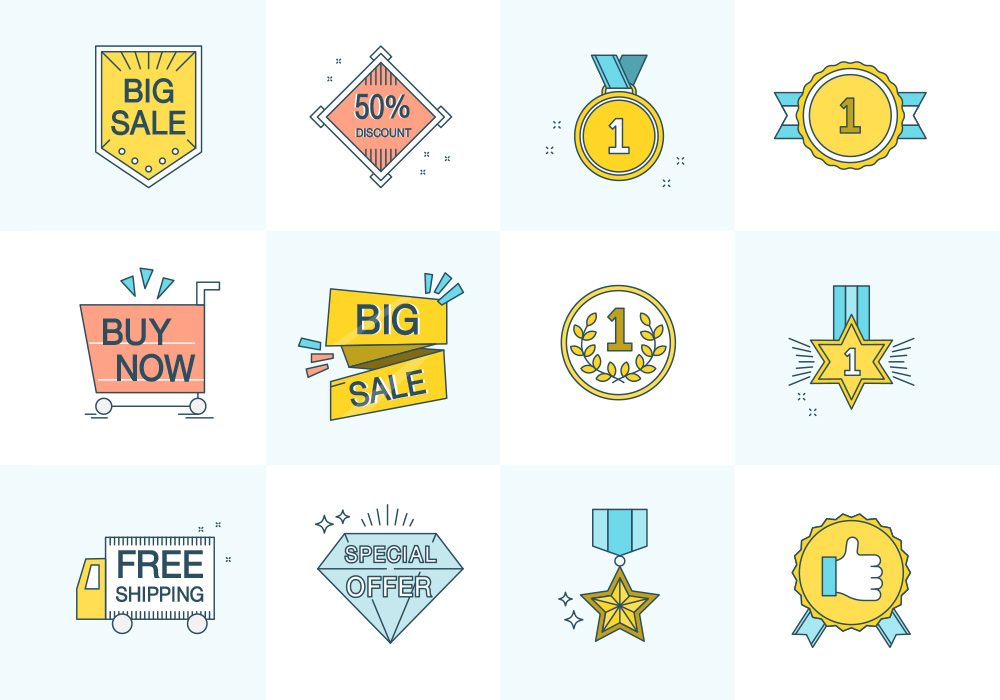 24大类彩色线性Ai矢量图标素材合集