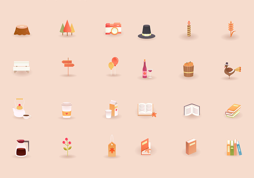 9大类2.5D扁平化插画图标Ai矢量设计素材