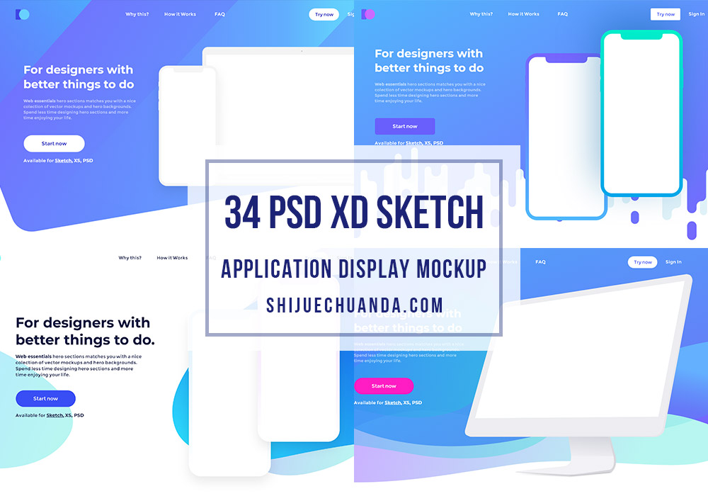 APP设计网页设计展示样机模板 Application Display Mockup
